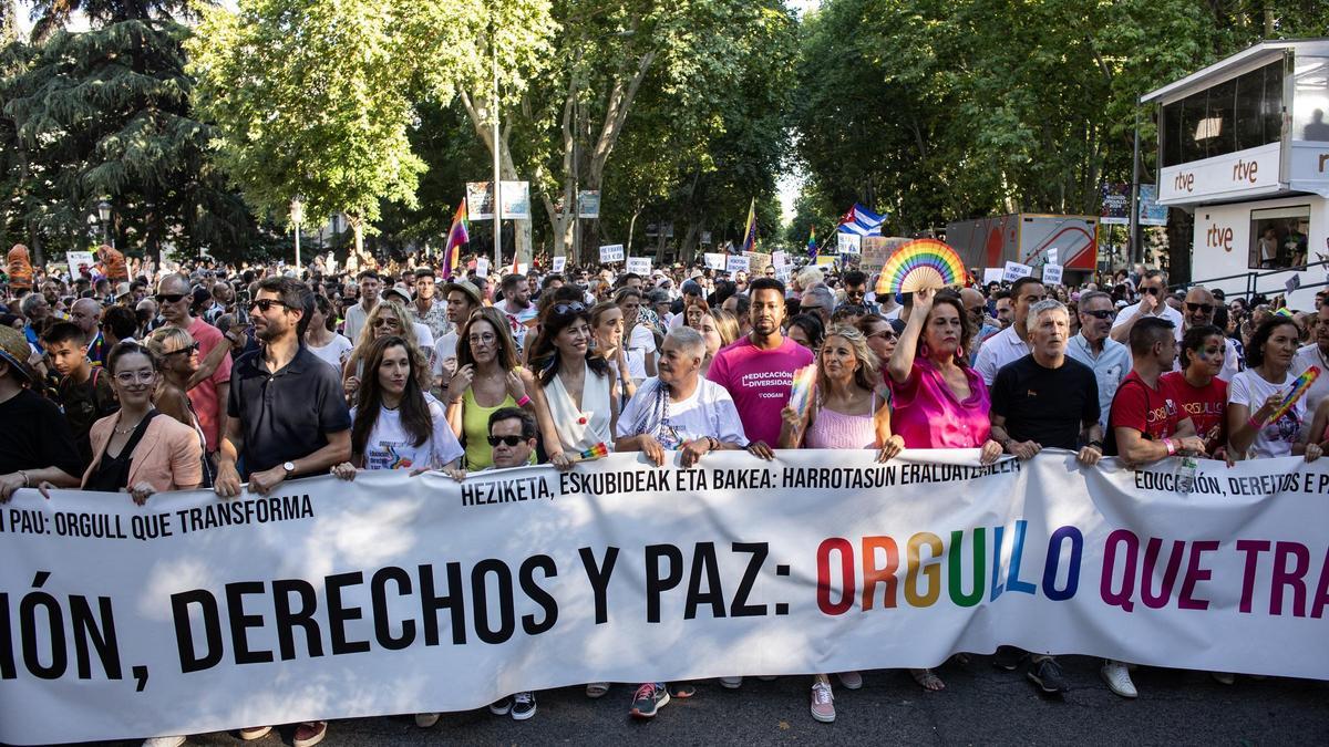 Archivo - La manifestación estatal del Orgullo LGTBI+ 2024, a 6 de julio de 2024, en Madrid (España).