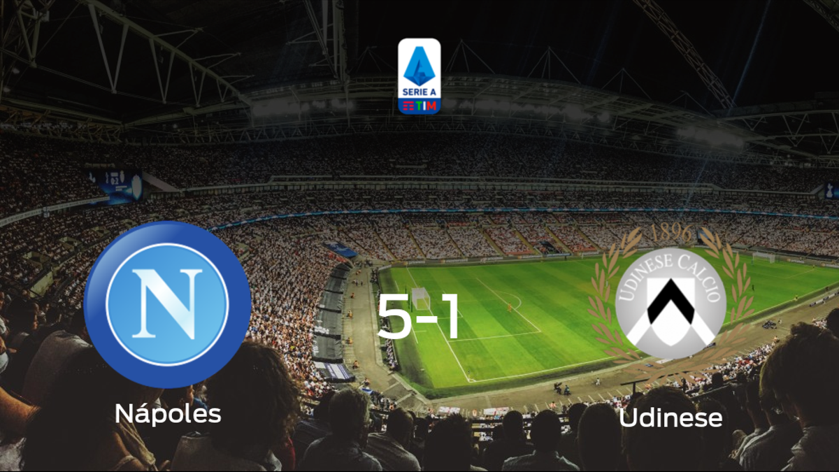 El Nápoles suma tres puntos tras pasar por encima del Udinese (5-1)