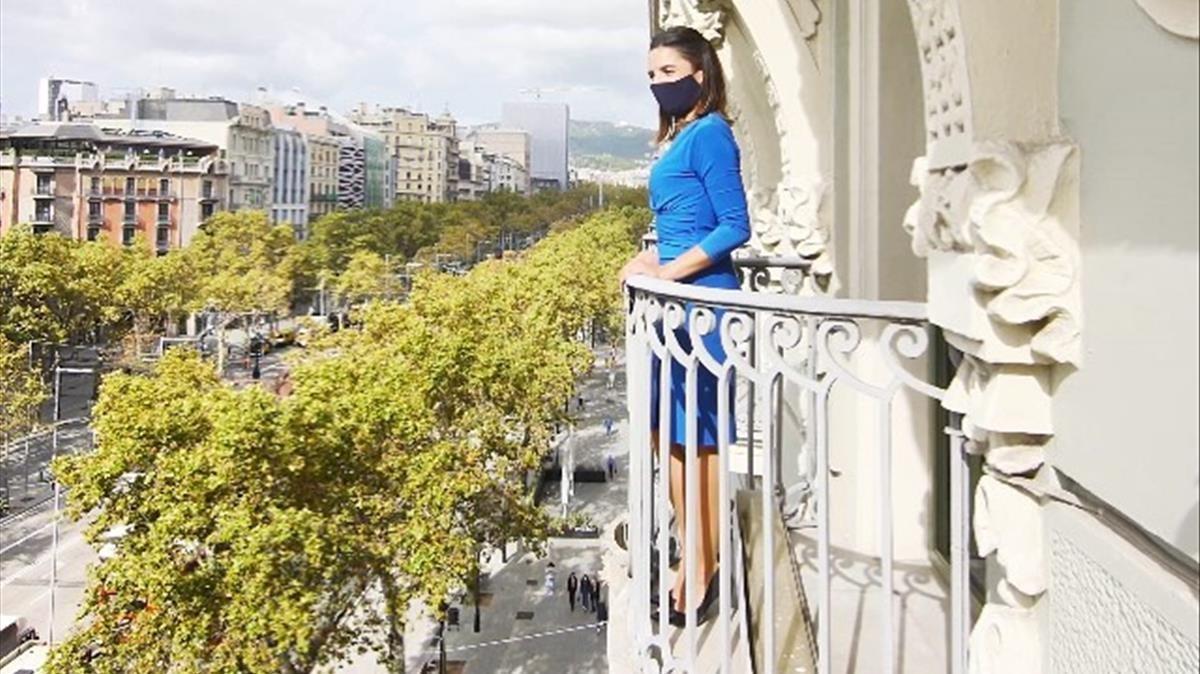 Uno de los balcones del Majestic, con vistas a Passeig de Gràcia.