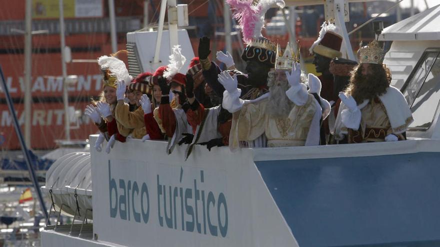 Los Reyes Magos en su llegada al puerto de Cartagena hace dos años