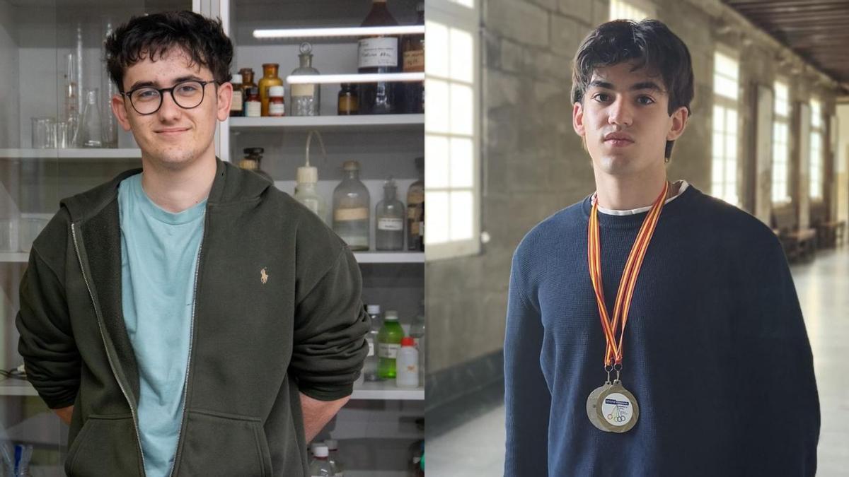 Francisco Moreira, a la izquierda, y Brais Novillo, lograron la medalla de plata en la Olimpiada Española de Química.
