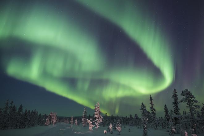 Auroras boreales en Suecia.