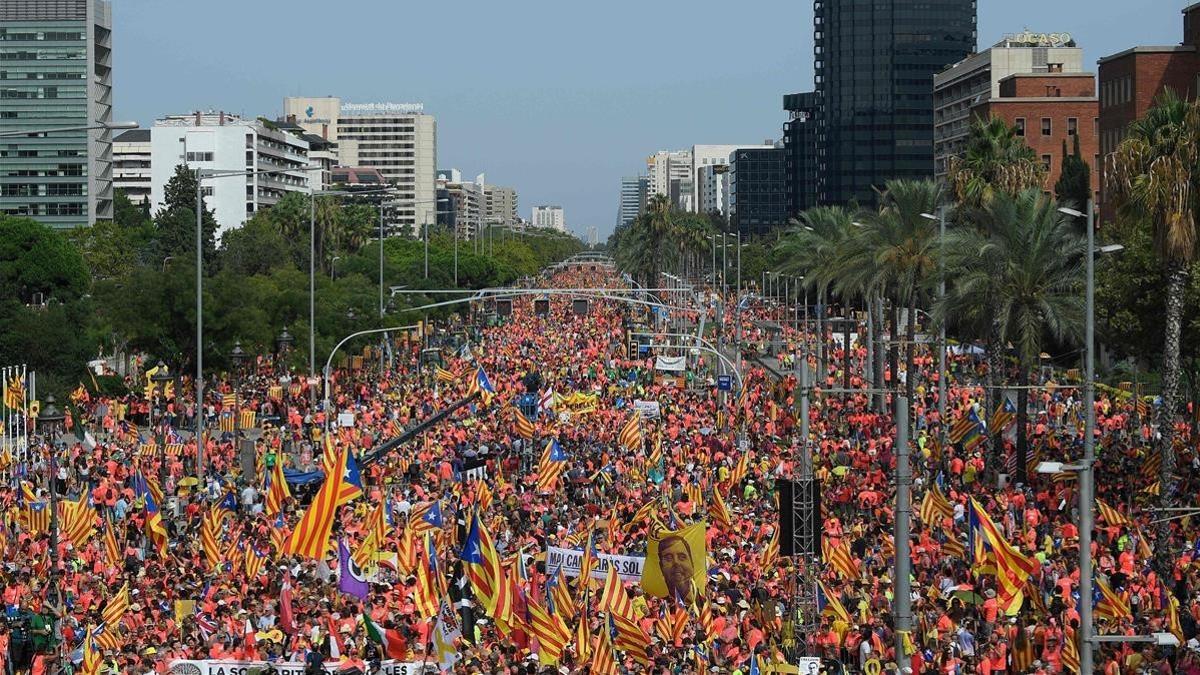 Manifestación por la independencia en la Diagonal