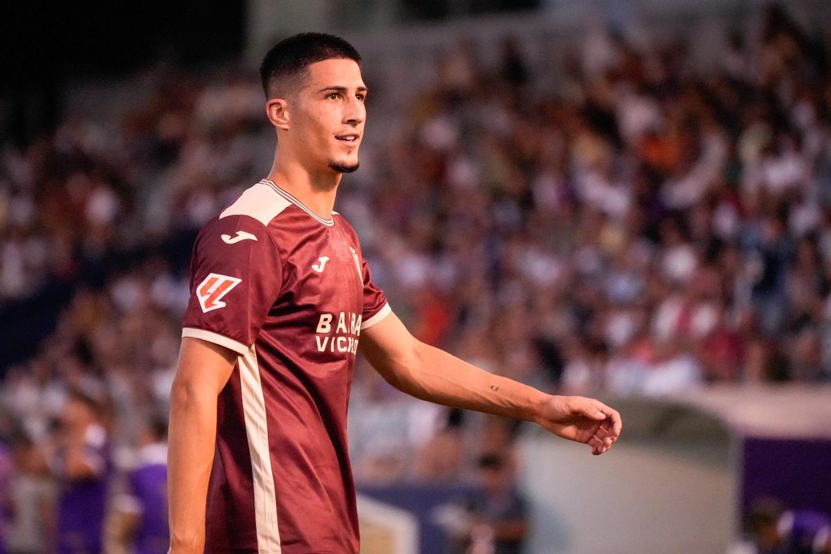 Víctor Sánchez, en el encuentro contra el Real Jaén.
