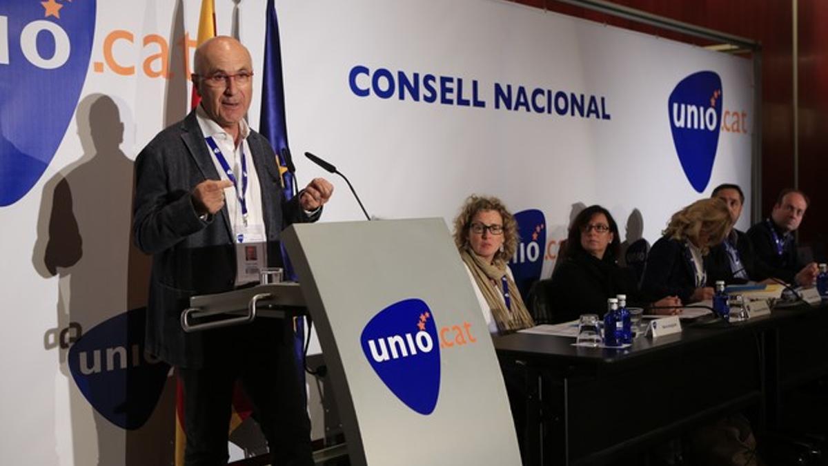 Josep Antoni Duran Lleida, en el Consell Nacional de Unió, este sábado.