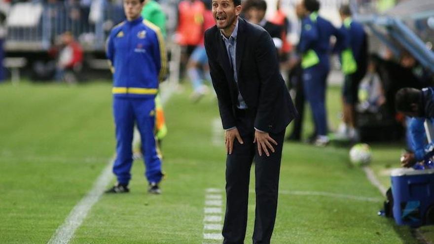 Javi Gracia, ayer, durante el partido.