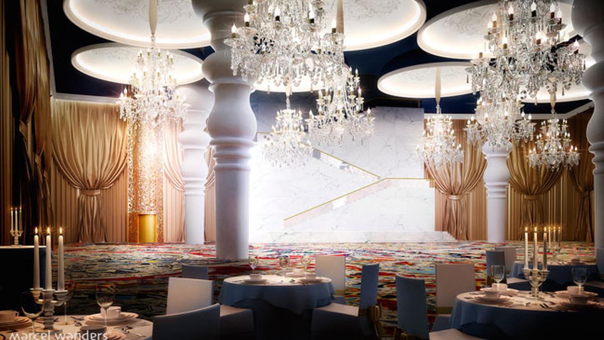 Salón del hotel Mondrian Doha en Qatar