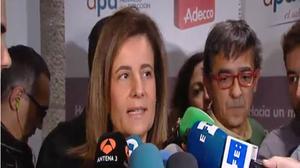 La ministra d’Ocupació, Fátima Báñez, valora davant els mitjans de comunicació les dades de l’atur del mes de febrer.