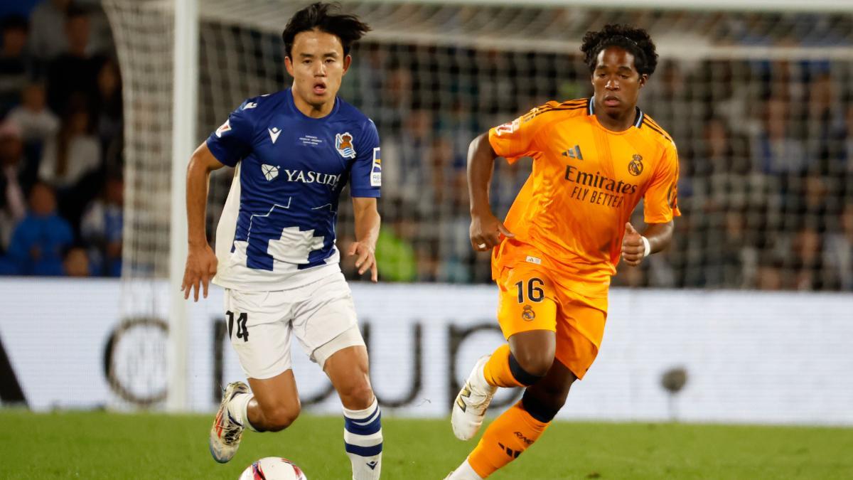 Kubo, en acción contra el Real Madrid