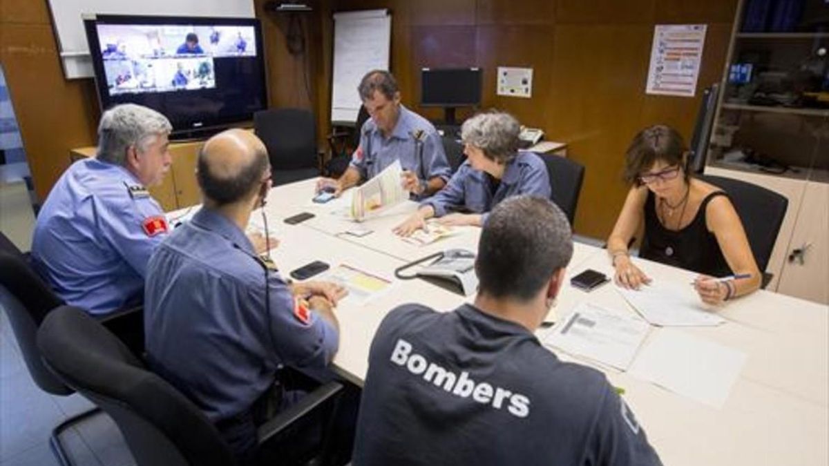Sala de control de los Bombers de la Generalitat.