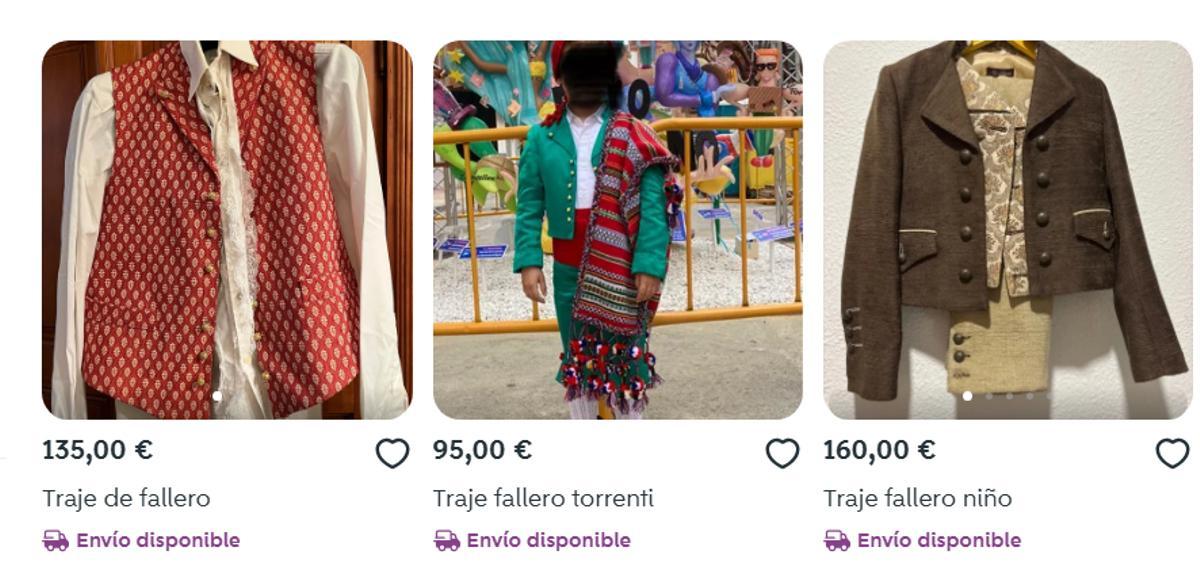 Varios trajes de fallero de segunda mano en Wallapop.