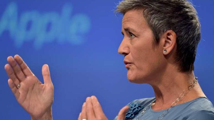 La comisaria de Competencia, Margrethe Vestager, ayer.