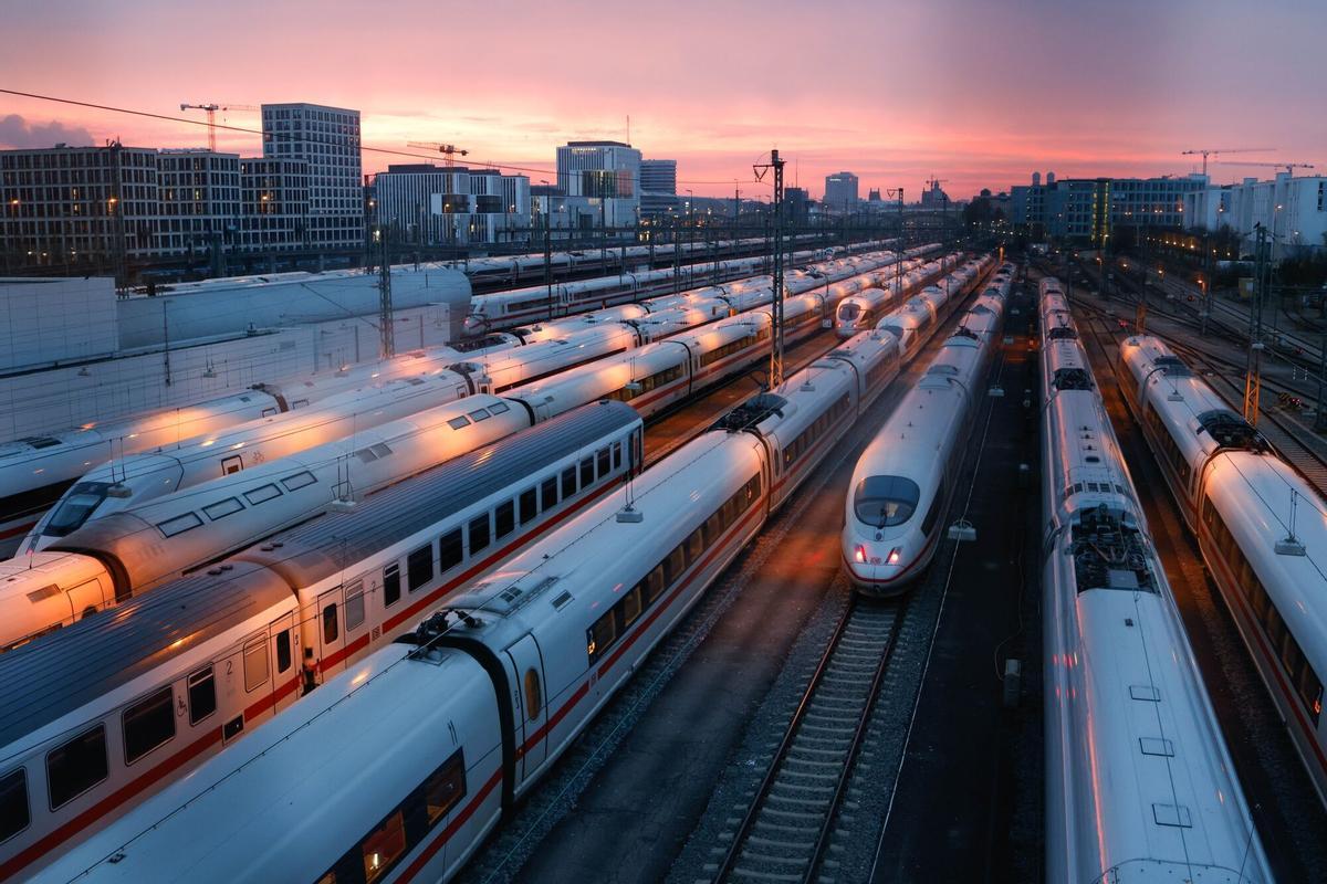 Huelga de los trabajadores del ferrocarril en Alemania. Múnic.