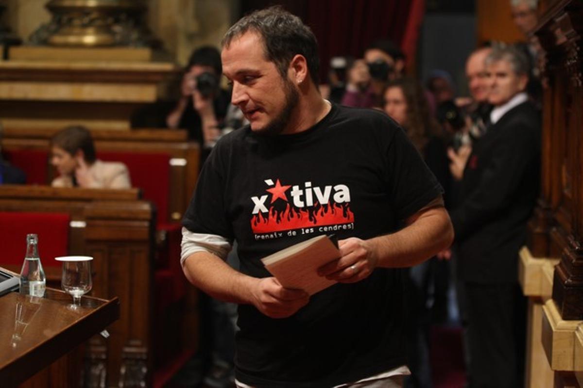 David Fernàndez en el pleno del Parlament
