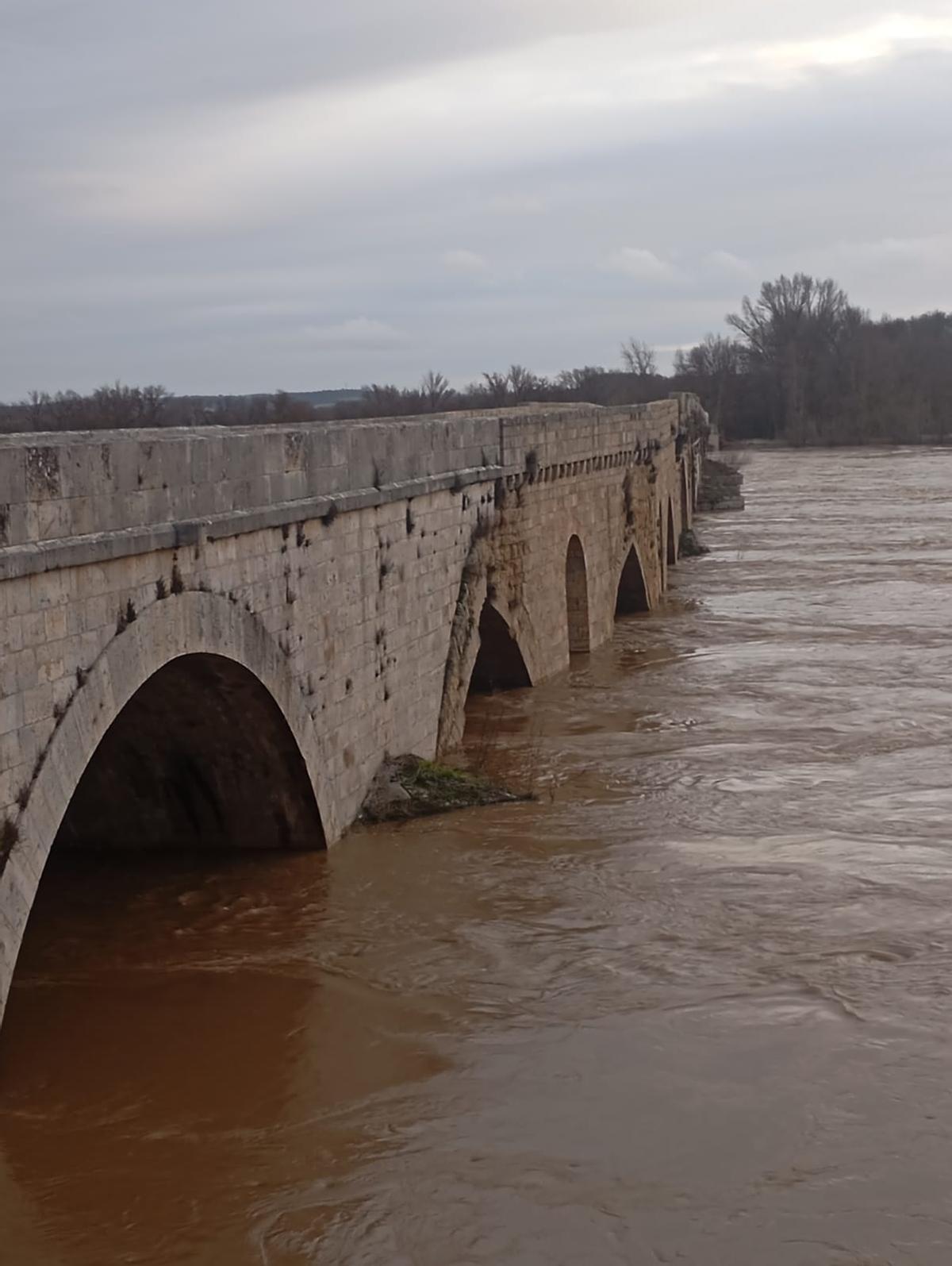 El río Duero durante este domingo 8 de febrero.