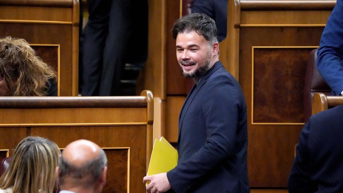 Gabriel Rufián durante un Pleno del Congreso.