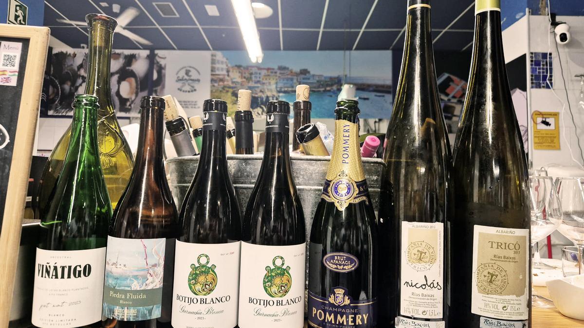 Selección de vinos en Tajogaite.