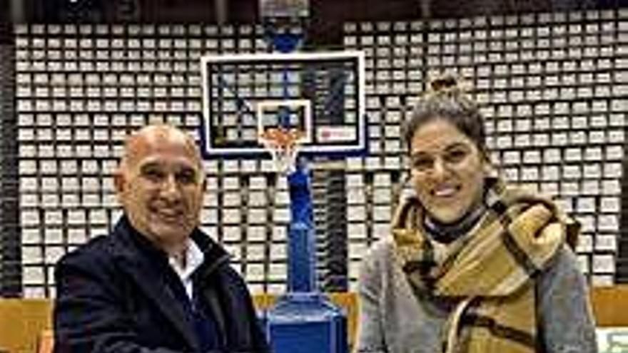 El president Cayetano Pérez i Marta Xargay, ahir a Fontajau.