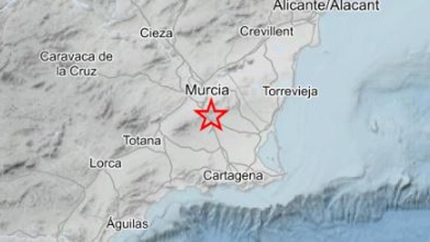 Un terremoto de 2,5 grados se deja sentir en Murcia este Viernes Santo