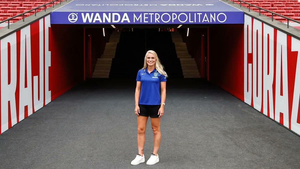 La jugadora alemana en el Wanda Metropolitano