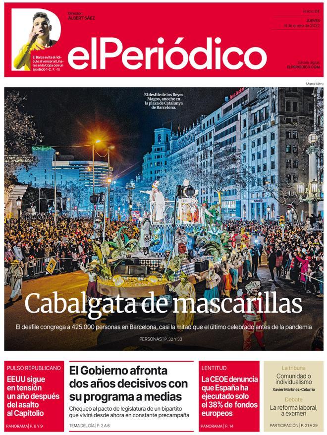 La portada d’EL PERIÓDICO del 6 de gener del 2021
