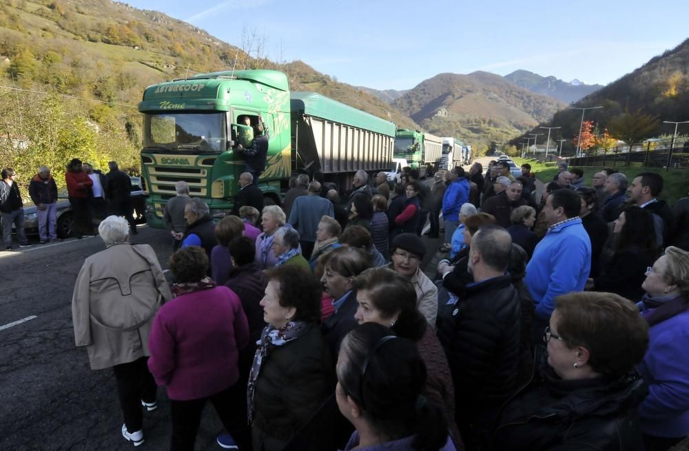 Protesta contra el cierre del geriátrico de Felechosa