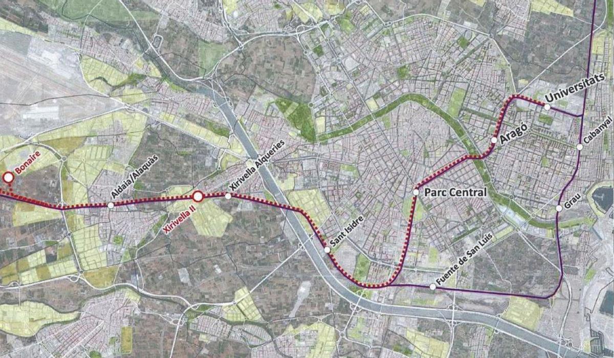Alternativa ferroviaria con estación en Bonaire.
