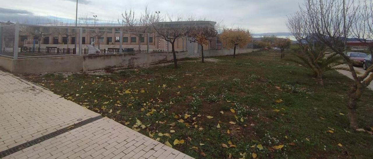 Parcela situada al lado del colegio El Castell donde construirán el nuevo edificio del instituto-escuela en Atzeneta.