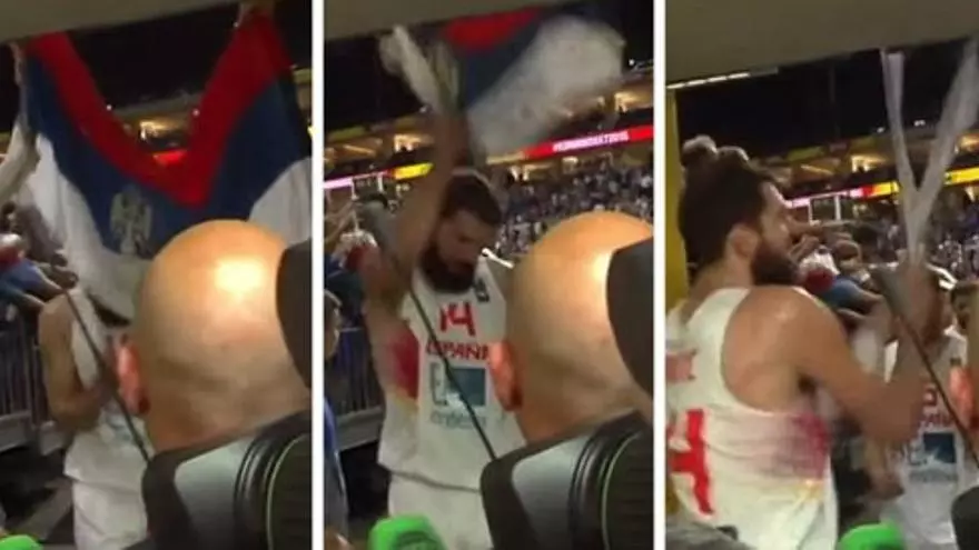 Mirotic pide perdón por romper una bandera de Serbia