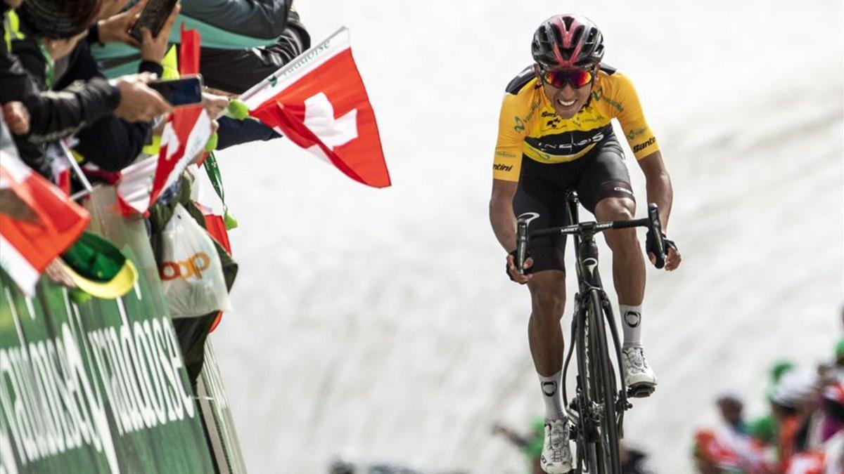 El colombiano Egan Bernal durante el Tour de Suiza de 2019