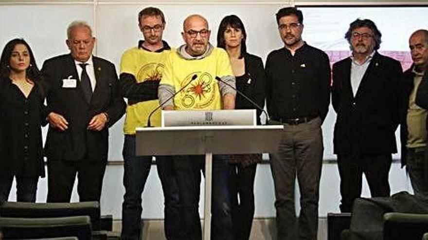 Representants dels partits independentistes, ahir al Parlament