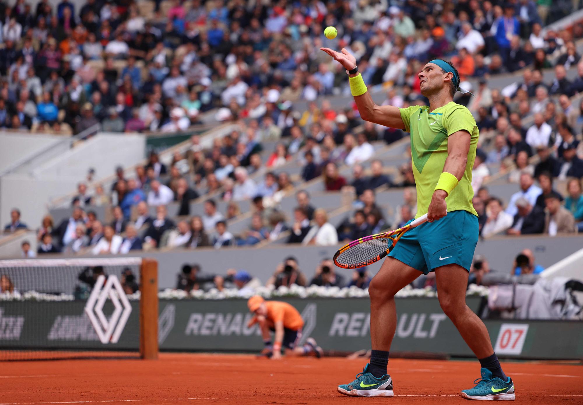 Nadal en su partido ante Thompson