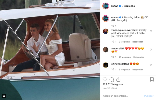 Imagen de la boda de Justin y Hailey Bieber