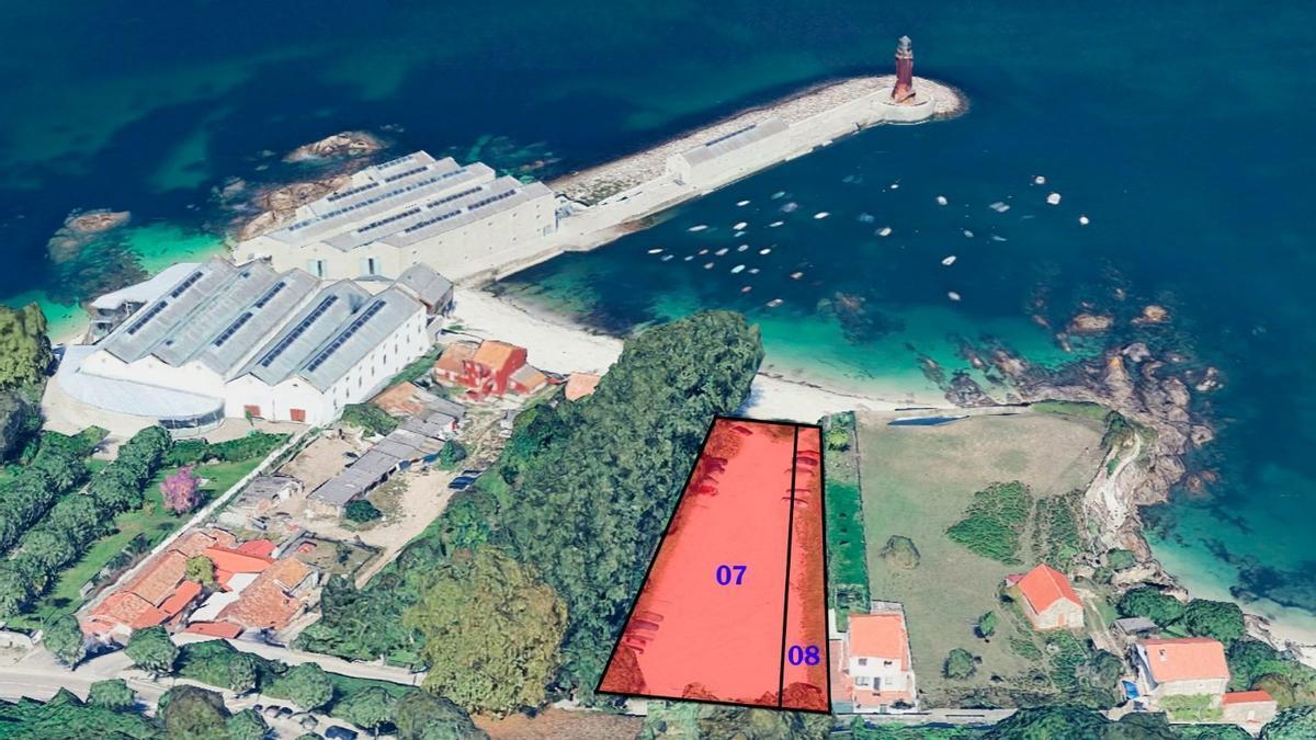 En rojo, las parcelas en Alcabre que comprará el Concello de Vigo a Zona Franca.