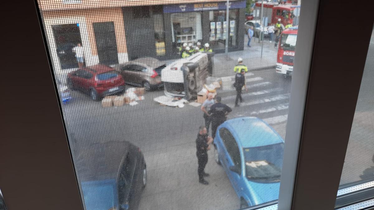 Estado en el que ha quedado uno de los coches implicado en el choque.