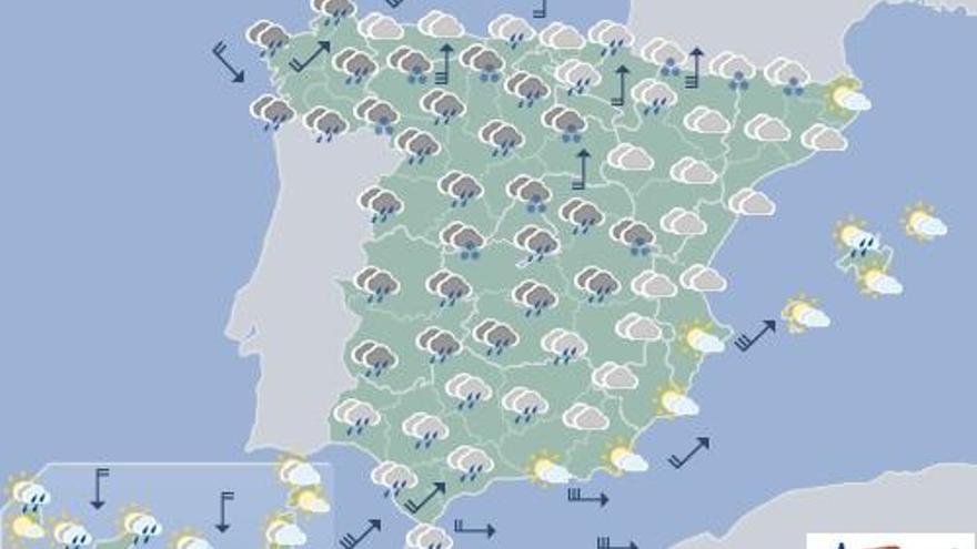 Cielos nubosos y lluvias débiles al norte de Canarias