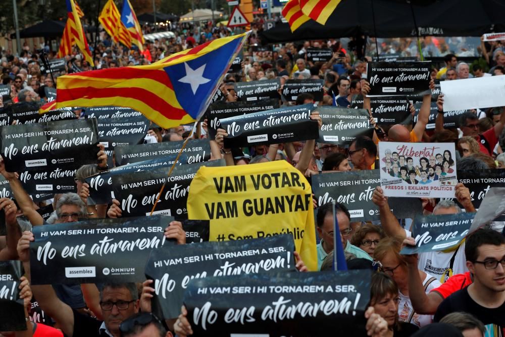 Manifestació a Barcelona per recordar el 20-S del 2017