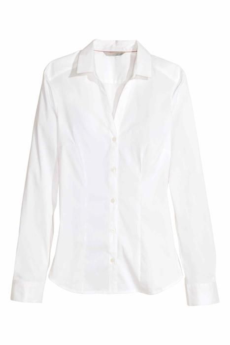 Camisa blanca en tejido elástico 14,99 euros