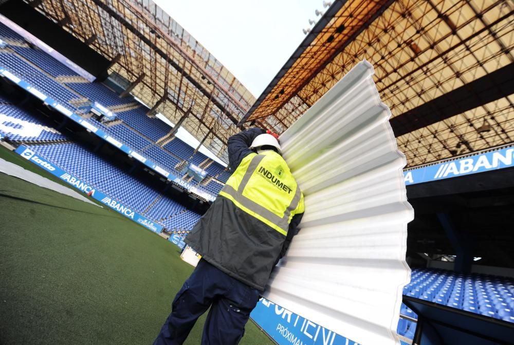 Reparación de las cubiertas del estadio de Riazor