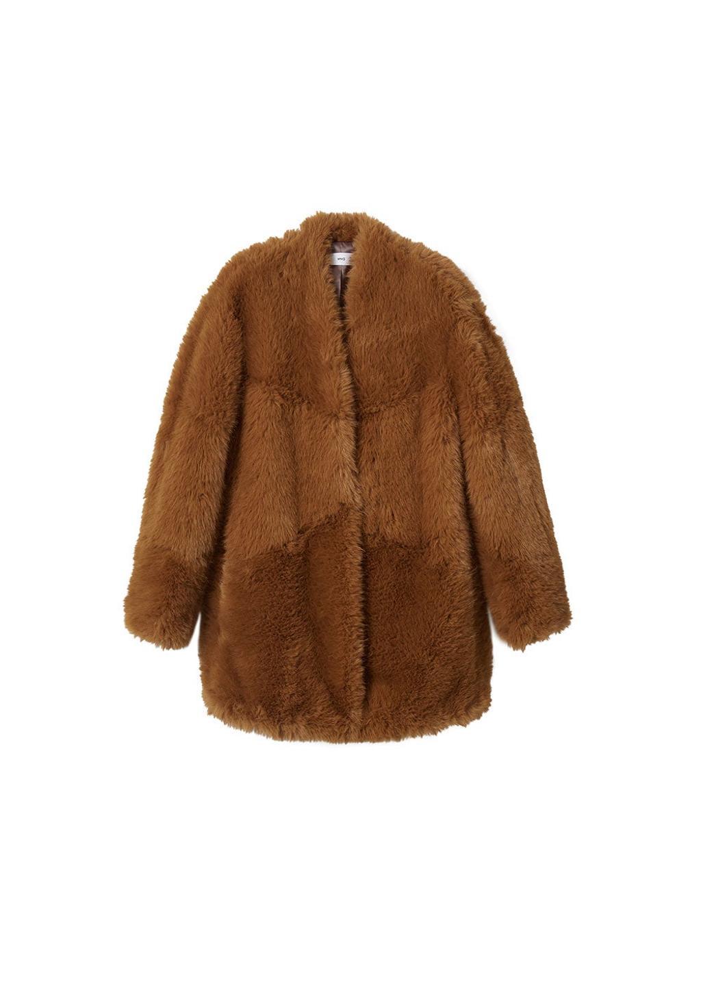 Abrigo de pelo color camel de Mango (precio: 99,99 euros)