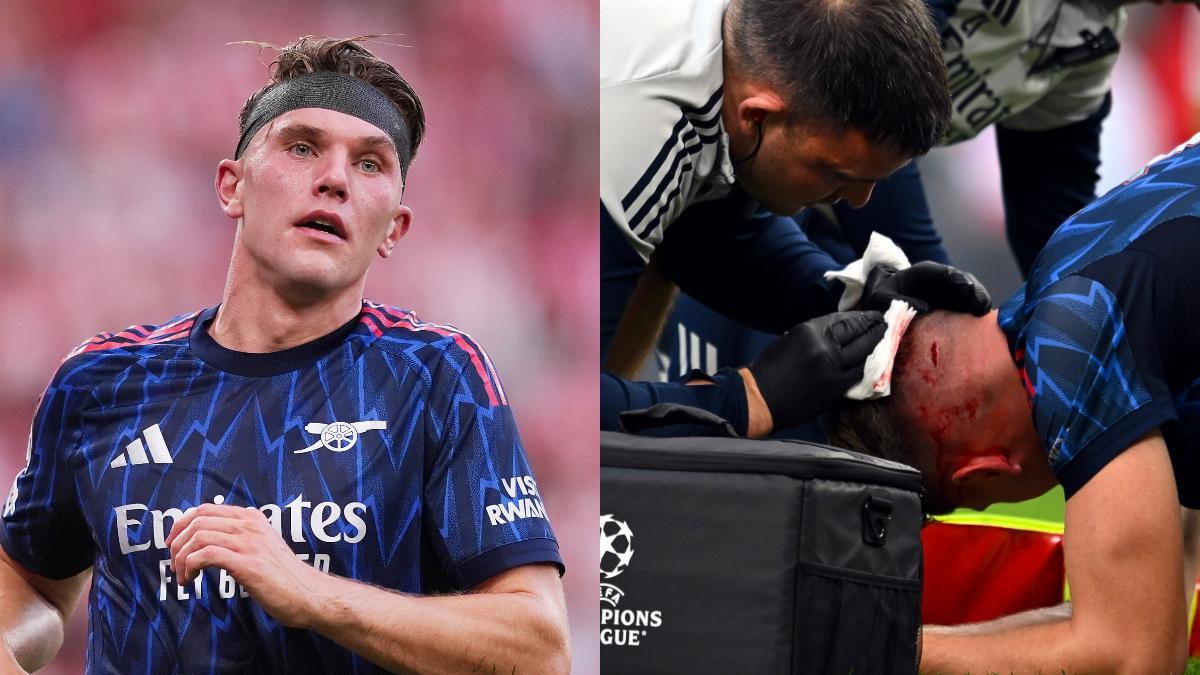 Gyökeres se abrió la nuca tras un fuerte choque cabeza con cabeza con Gabriel