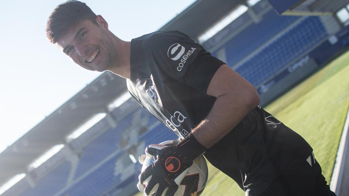 Juan Pérez, en su presentación en El Alcoraz.