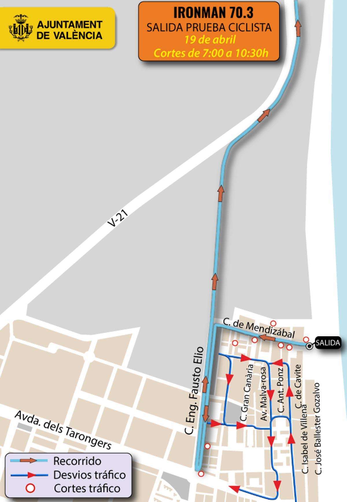 Salida de la prueba ciclista de València.