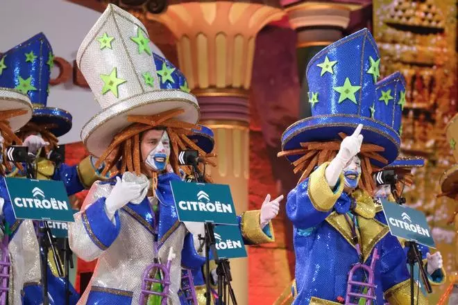 Lengüetudos, durante su actuación en la Segunda Fase del Concurso de Murgas de Las Palmas de Gran Canaria 2022