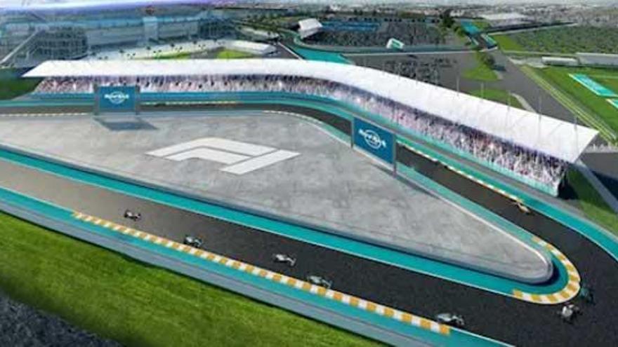 Recreación del futuro Gran Premio de Miami.