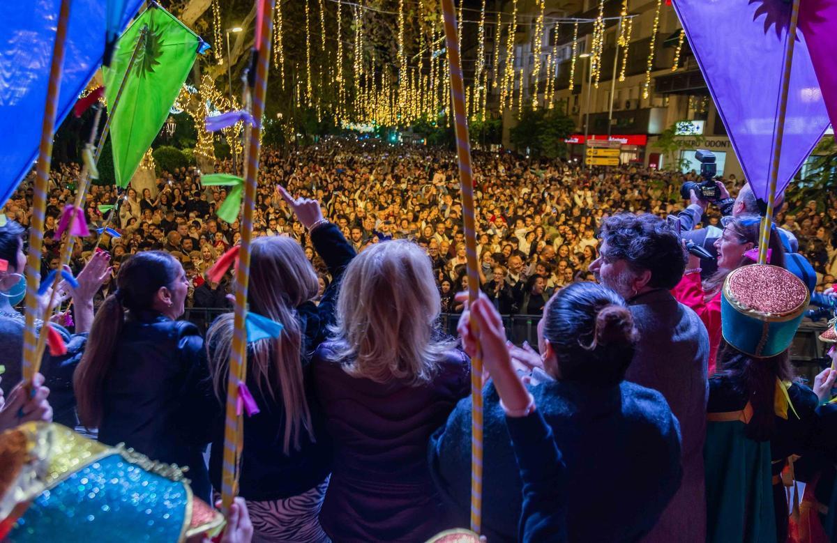 Acto de encendido de la iluminación en la pasada Navidad en Marbella.