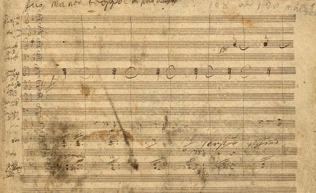 Partitura original de la Novena Simfonia