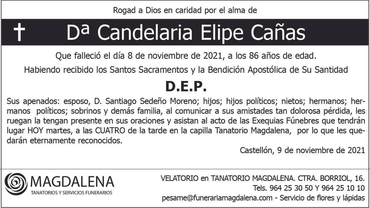 Dª Candelaria Elipe Cañas