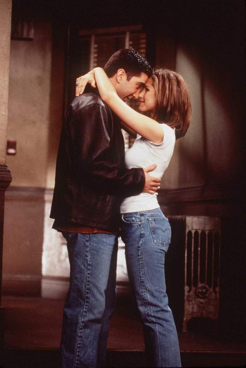 David Schwimmer y Jennifer Aniston como Ross y Rachel