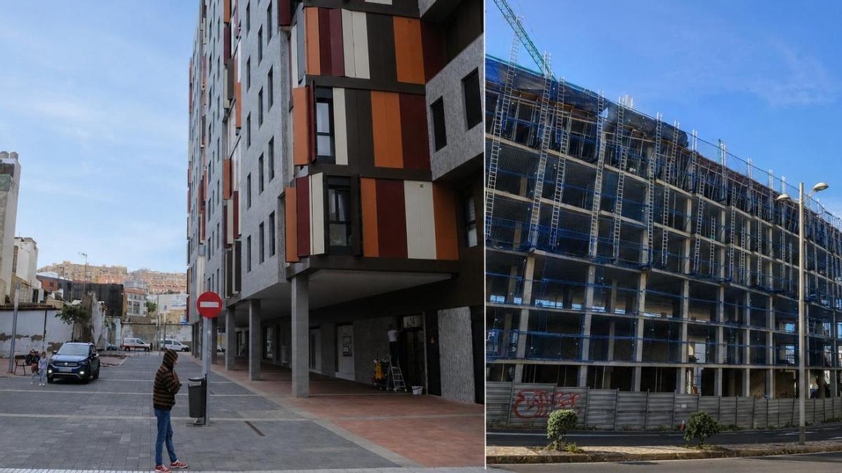 Los proyectos para la canalización del barranco de La Ballena, a la izquierda, y el Residencial Las Américas, a la derecha.